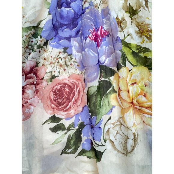 NWT Rachel Zoe Floral Sheer Long Sleeve Blouse w/ Inner Womens S Multicolor - Picture 6 of 15